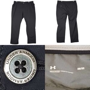 Under Armour UA Mens Golf Pants Size 38X32 Black Performance Flat Front Pockets